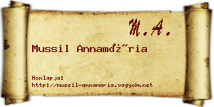 Mussil Annamária névjegykártya